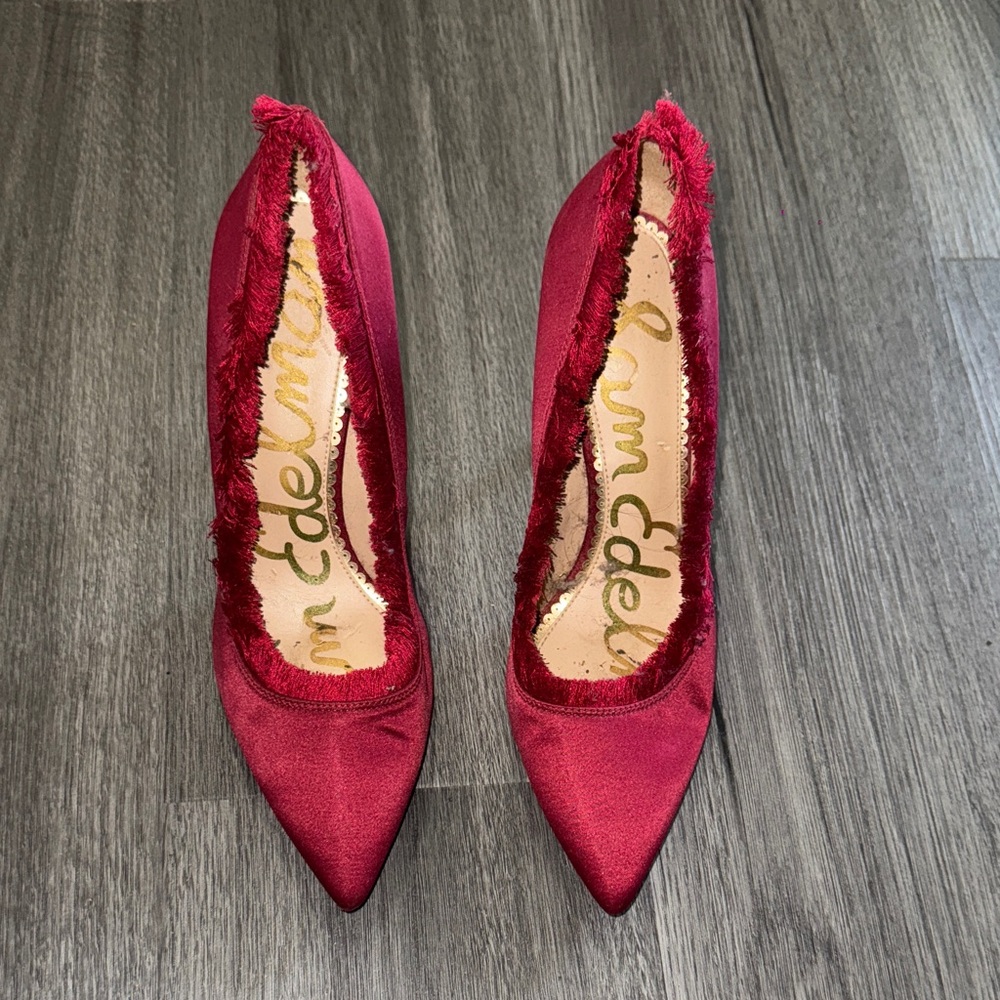 Sam Edelman Burgundy Satin Heels